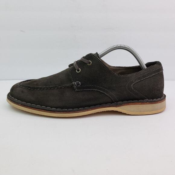 Andrew Marc Dorchester Brig Mens Size 9 Gray Suede Oxford Boat Shoes - Picture 3 of 11